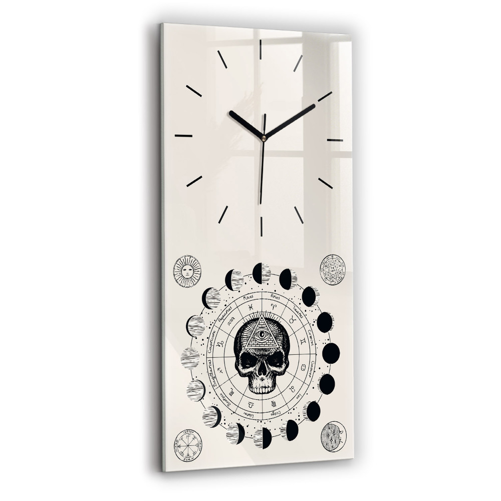 Ceas de sticlă pe perete vertical Fazele lunii