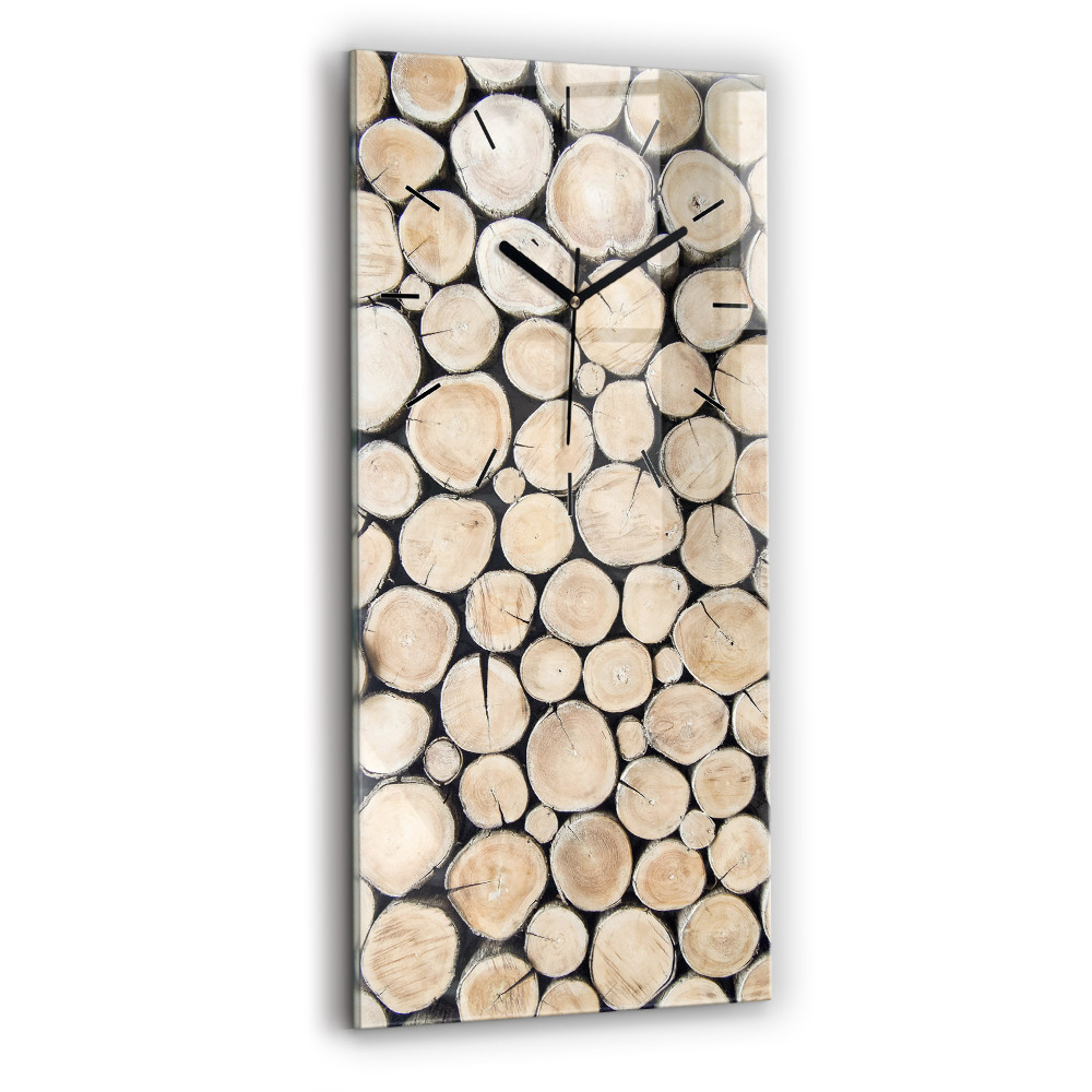 Ceas de sticlă pe perete vertical Tăiați cioturile de copac