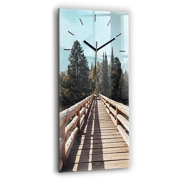 Ceas vertical de perete din sticlă Munții din Yellowstone