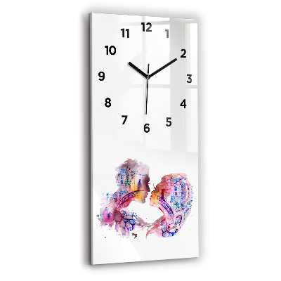 Ceas de sticlă pe perete vertical Două Corpuri Un Suflet