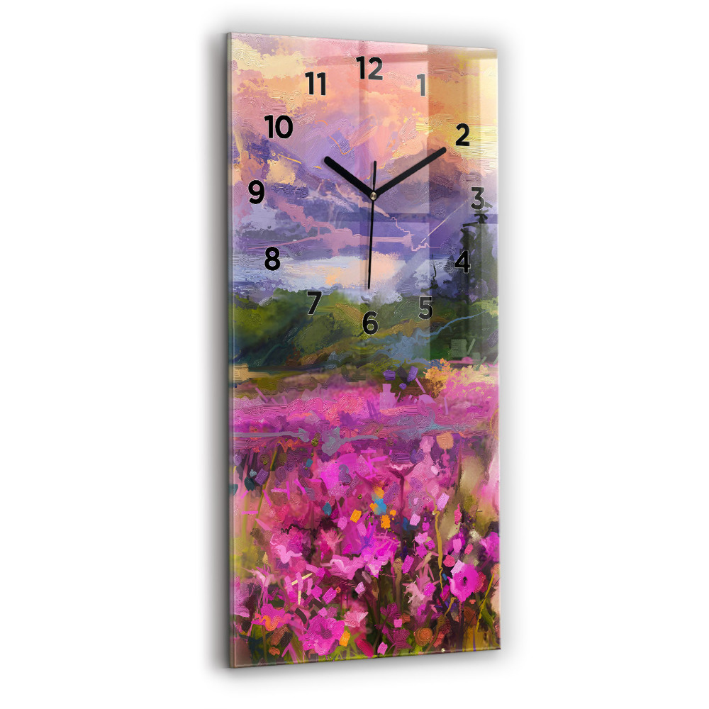 Ceas din sticlă dreptunghiular vertical Lunca la apus