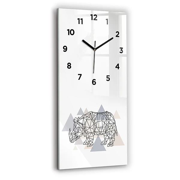 Ceas perete din sticlă dreptunghiular Model geometric