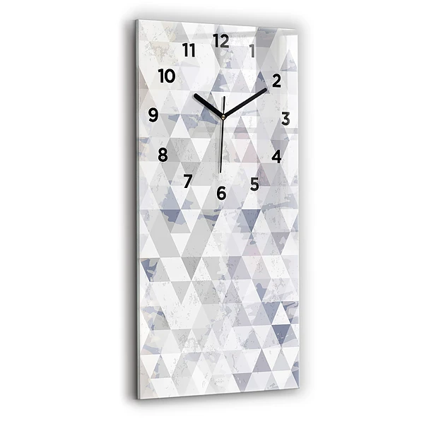 Ceas vertical de perete din sticlă Model geometric