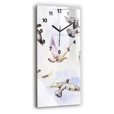 Ceas din sticlă dreptunghiular vertical Păsări zburătoare