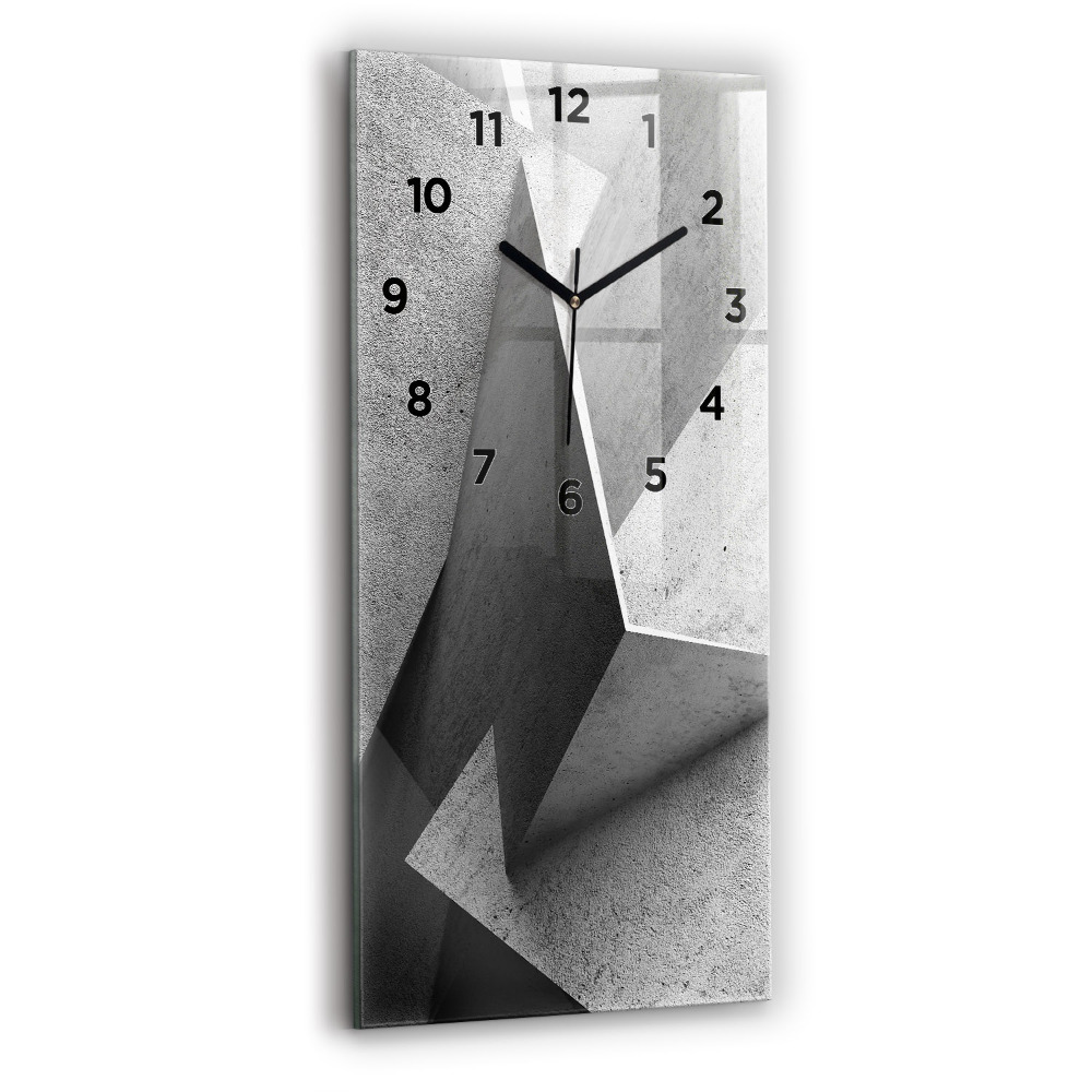 Ceas din sticlă dreptunghiular vertical Triunghiuri abstracte