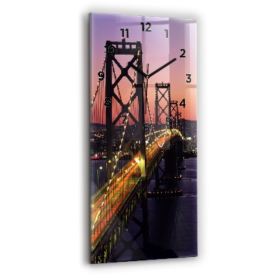 Ceas vertical de perete din sticlă Apus de soare din SUA