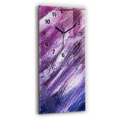 Ceas vertical de perete din sticlă Textura cu vopsea acrilică