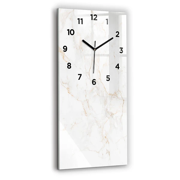 Ceas de sticlă pe perete vertical Marmură elegantă