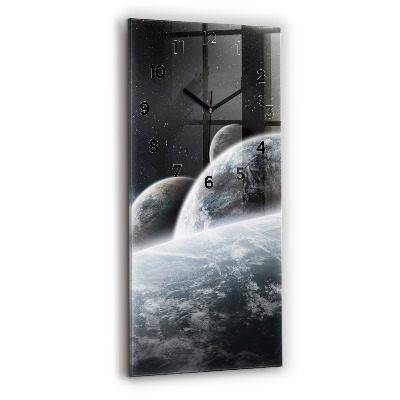 Ceas din sticlă dreptunghiular vertical Spațiul și planetele
