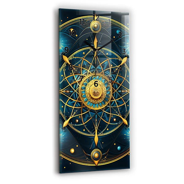 Ceas perete din sticlă dreptunghiular Ceas horoscop