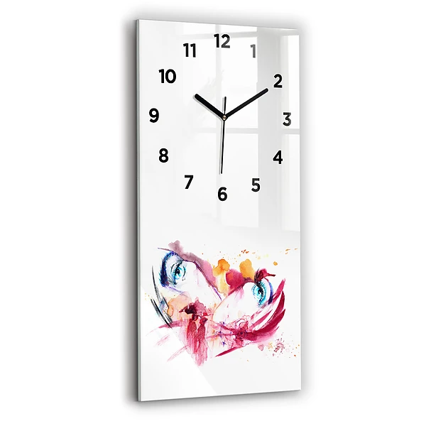 Ceas vertical de perete din sticlă Cuplu romantic