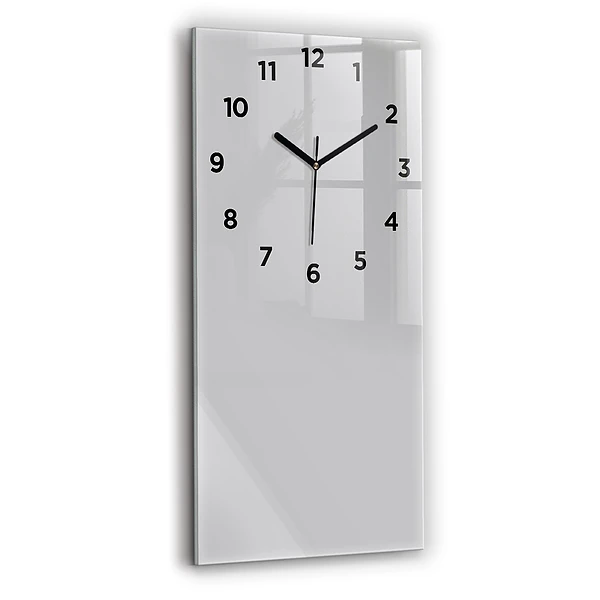 Ceas din sticlă dreptunghiular vertical Culoare gri deschis