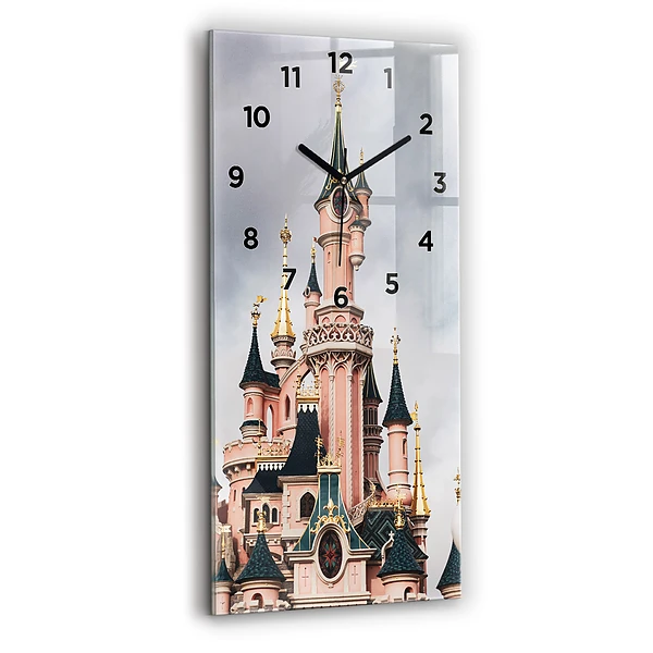 Ceas vertical de perete din sticlă Castelul Disneyland din Paris
