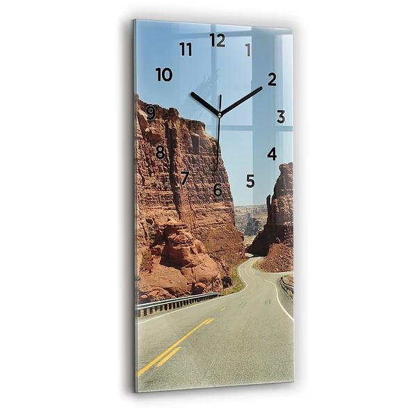 Ceas perete din sticlă dreptunghiular Route 66 în SUA
