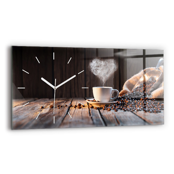 Ceas din sticlă orizontale ceașcă de cafea