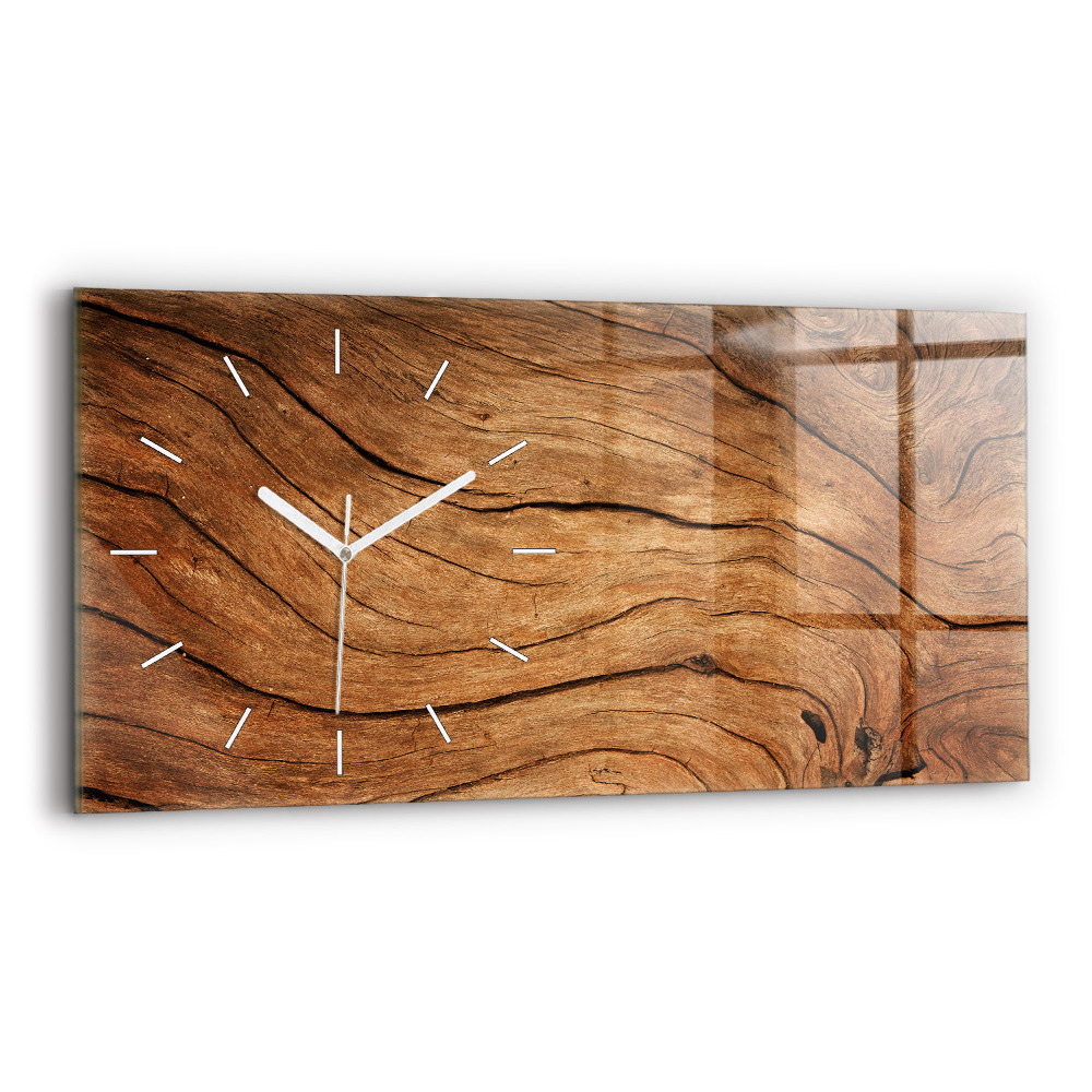 Ceas din sticlă orizontale Lemn vechi