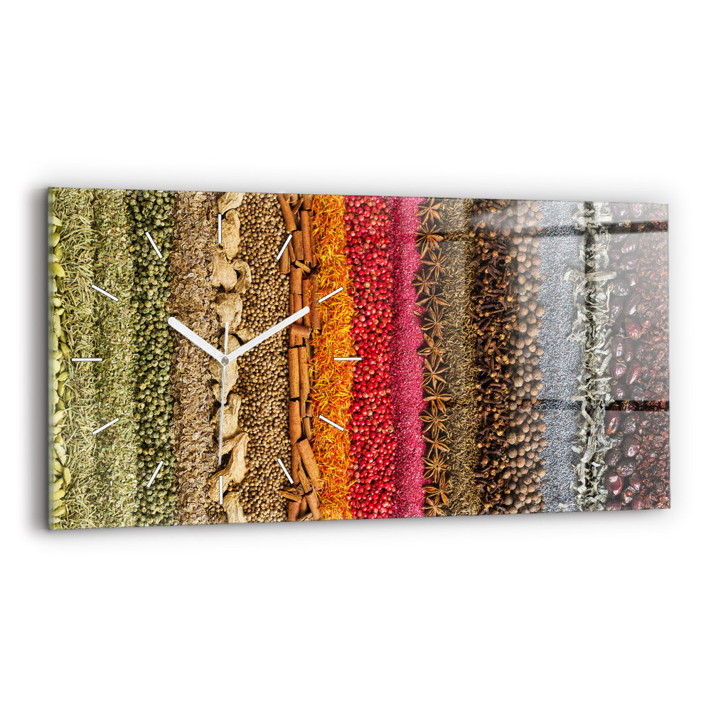 Ceas din sticlă orizontale Rânduri de condimente