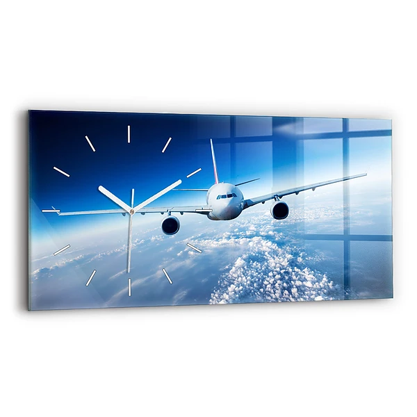 Ceas din sticlă orizontale Cloud Plane