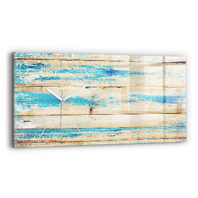 Ceas perete din sticlă orizontale Lemn zgâriat