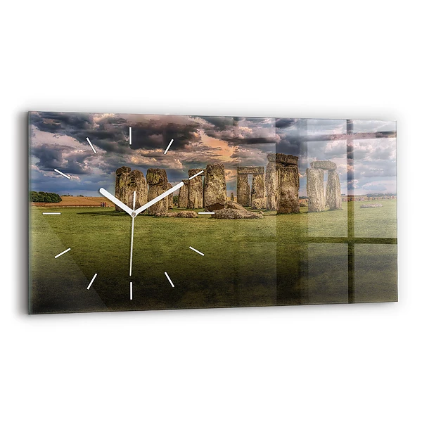Ceas perete din sticlă orizontale Stonehenge Nimbostratus