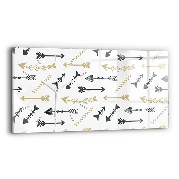 Ceas perete din sticlă orizontale Model geometric hipster