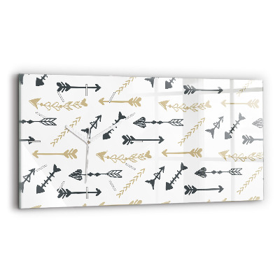 Ceas perete din sticlă orizontale Model geometric hipster