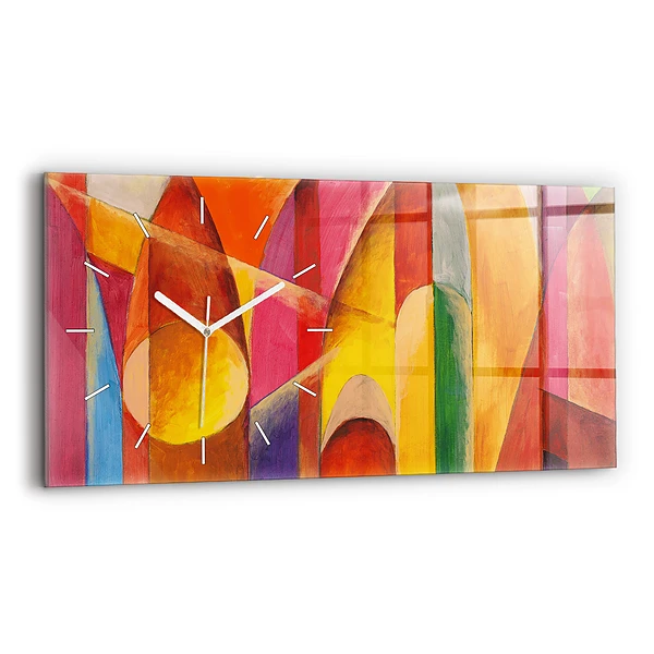 Ceas orizontale de perete din sticlă Artă Decorație Abstracție