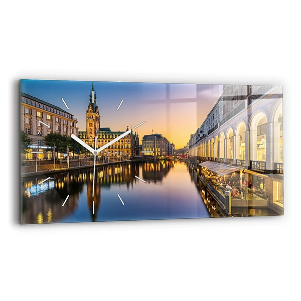 Ceas de sticlă pe perete orizontale Primăria Hamburg