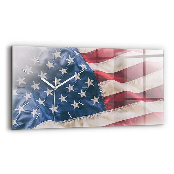Ceas perete din sticlă orizontale steagul american