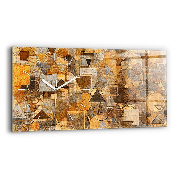 Ceas perete din sticlă orizontale Forme geometrice