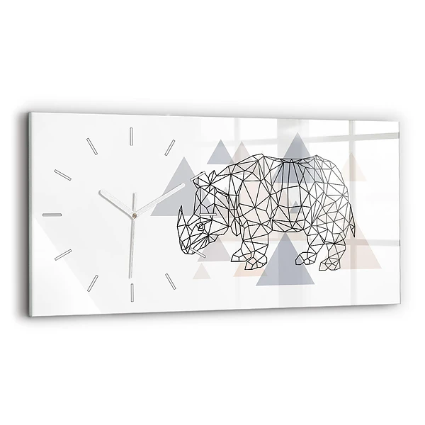Ceas din sticlă orizontale Model geometric