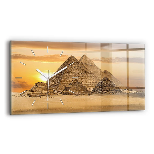 Ceas din sticlă orizontale Piramide și apus