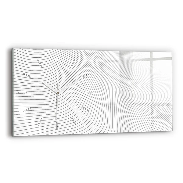 Ceas perete din sticlă orizontale Linii abstracte
