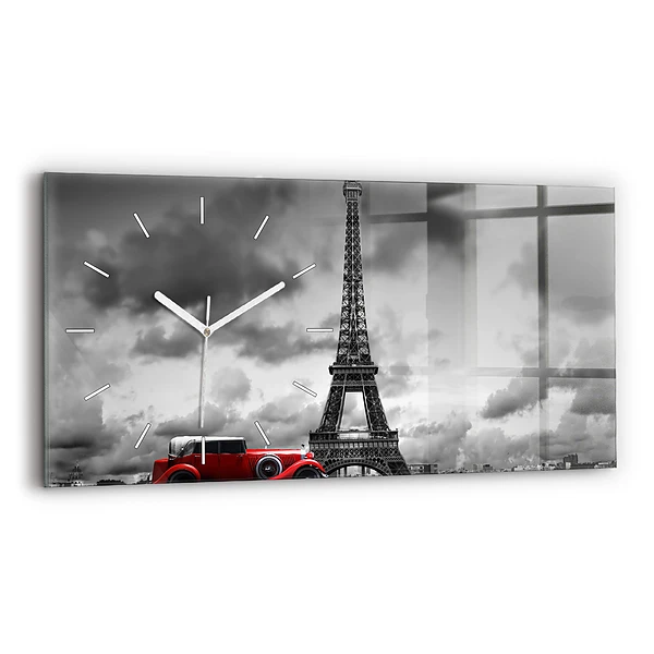 Ceas de sticlă pe perete orizontale Turnul Effel Paris