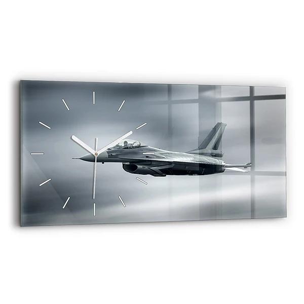 Ceas din sticlă orizontale Avion militar în zbor