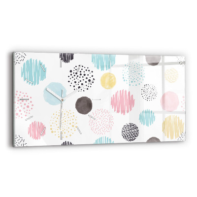 Ceas de sticlă pe perete orizontale Model geometric