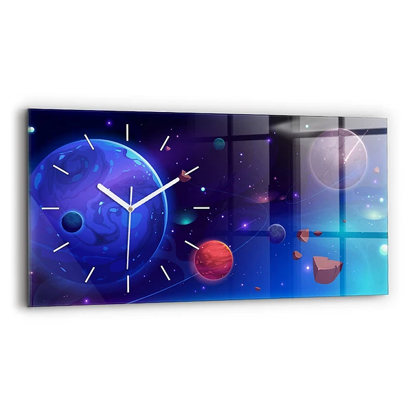 Ceas din sticlă orizontale Planete galaxie