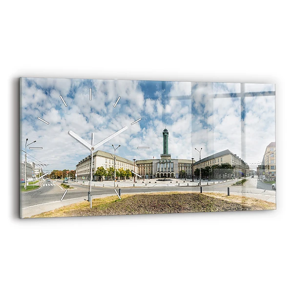 Ceas de sticlă pe perete orizontale Panorama orasului Ostrava