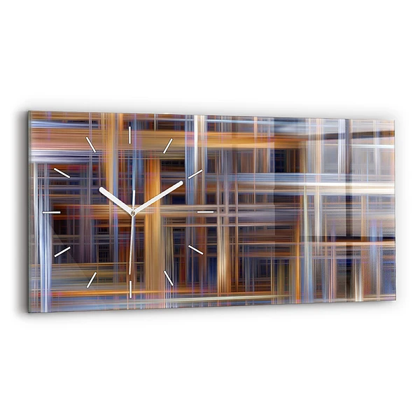 Ceas de sticlă pe perete orizontale Geometrie abstractă