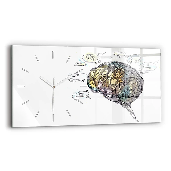 Ceas de sticlă pe perete orizontale Reprezentarea artistică a creierului