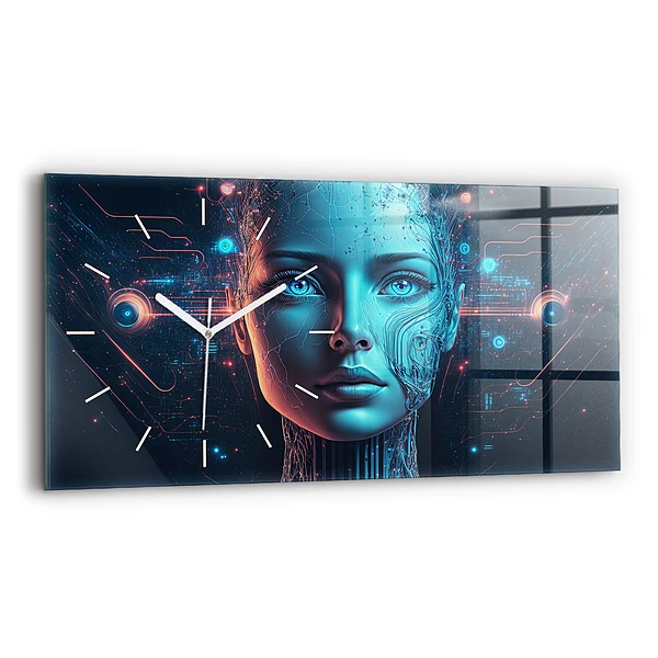Ceas perete din sticlă orizontale Inteligenţă artificială