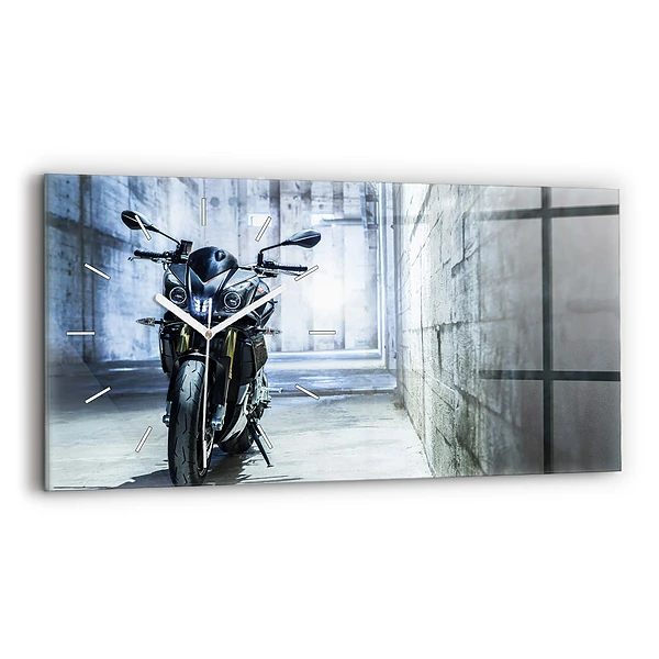 Ceas din sticlă orizontale Motocicletă pe alee