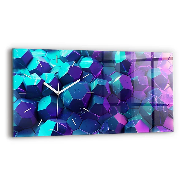 Ceas din sticlă orizontale Figuri geometrice