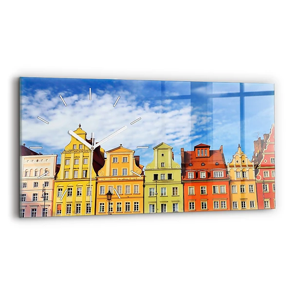 Ceas orizontale de perete din sticlă Wrocław - Orașul Vechi
