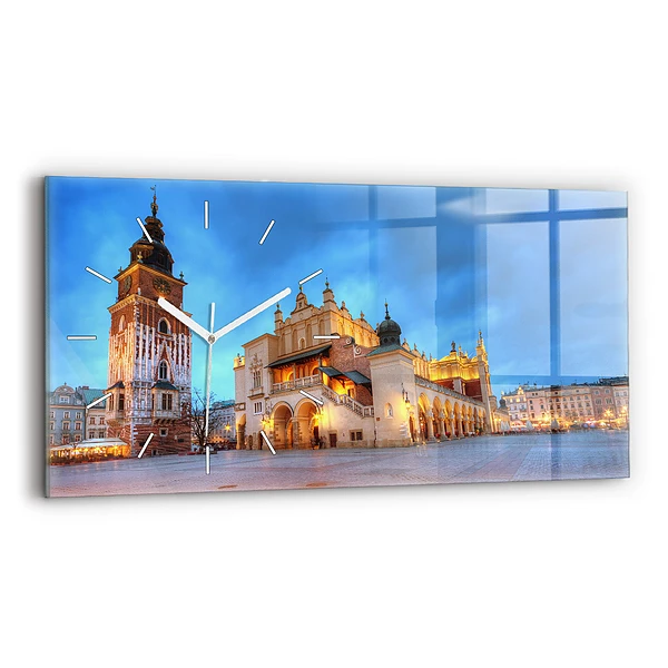 Ceas de sticlă pe perete orizontale Piața principală din Cracovia