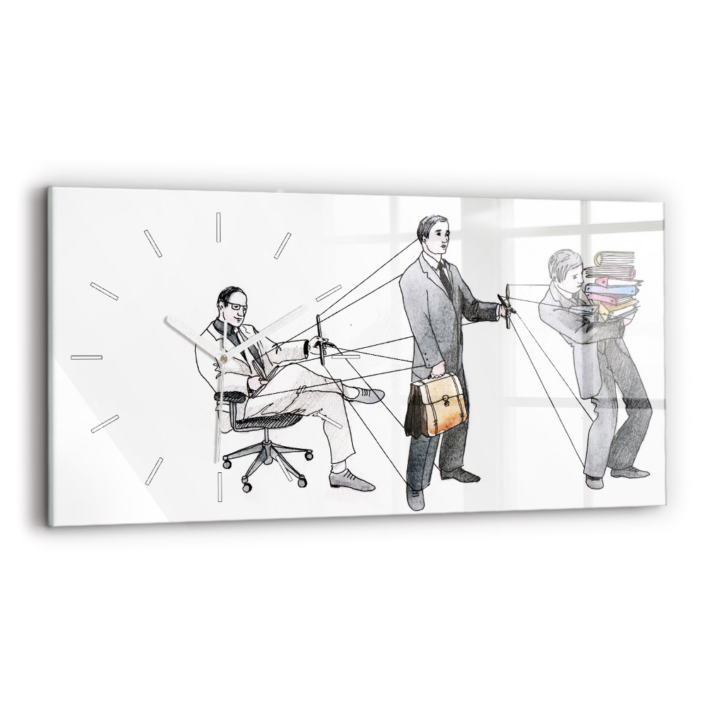 Ceas din sticlă orizontale Oameni păpuși