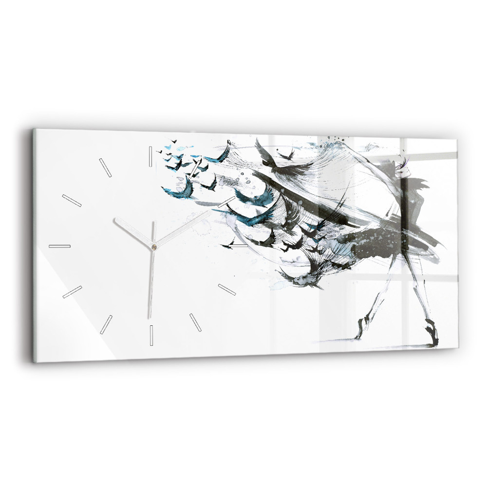 Ceas perete din sticlă orizontale Femeie dansând balet