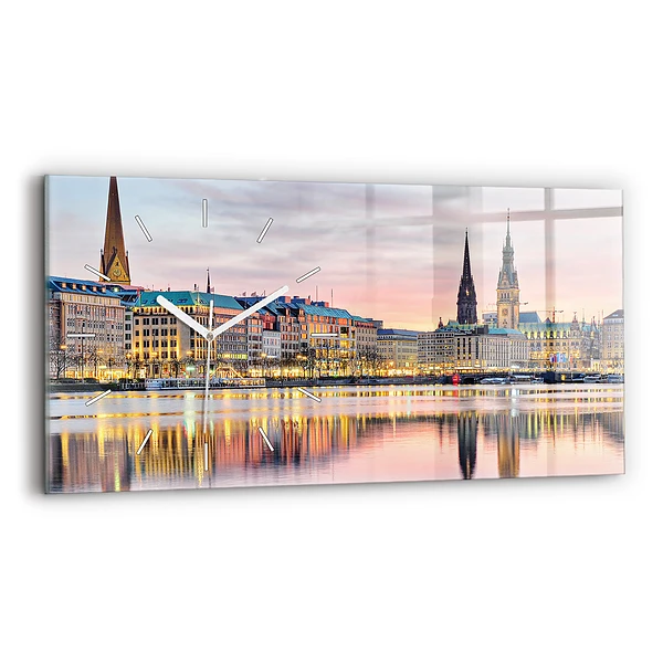 Ceas de sticlă pe perete orizontale Alster în Hamburg