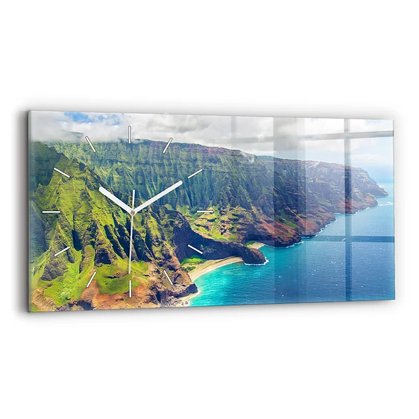Ceas perete din sticlă orizontale Marea în Hawaii