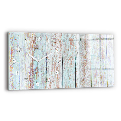 Ceas orizontale de perete din sticlă Lemn pastel